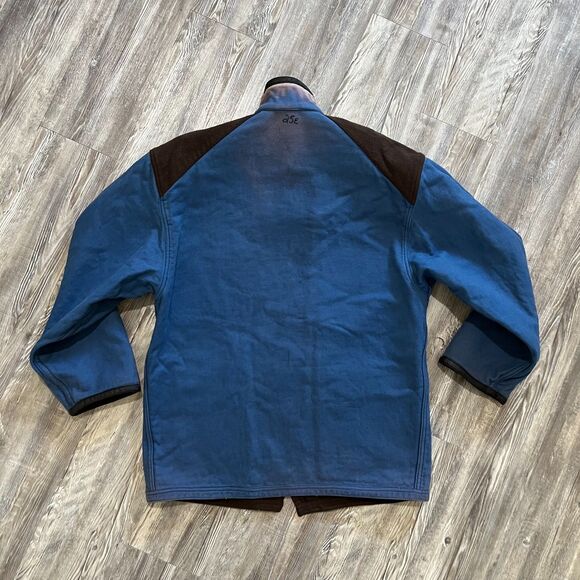 Vintage French Wool Cotton Reversible Work Chore Jacket Brown Blue - Picture 6 of 9